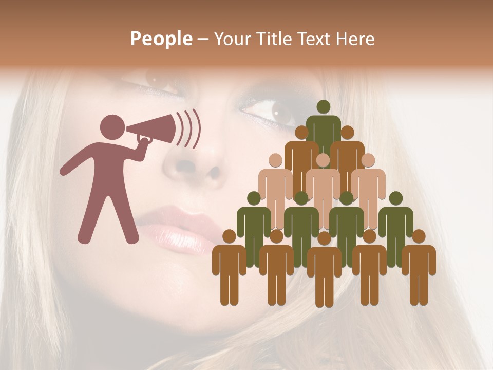 A Woman's Face And Dramatic Eyes. PowerPoint Template