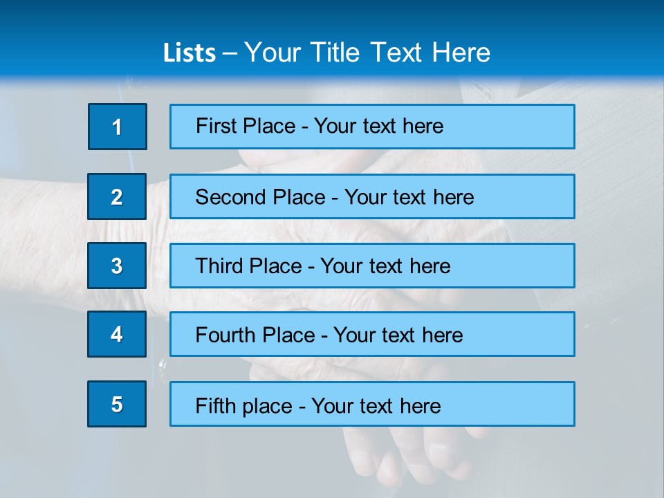 Senior Couple Holding Hands PowerPoint Template