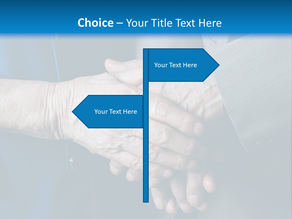 Senior Couple Holding Hands PowerPoint Template