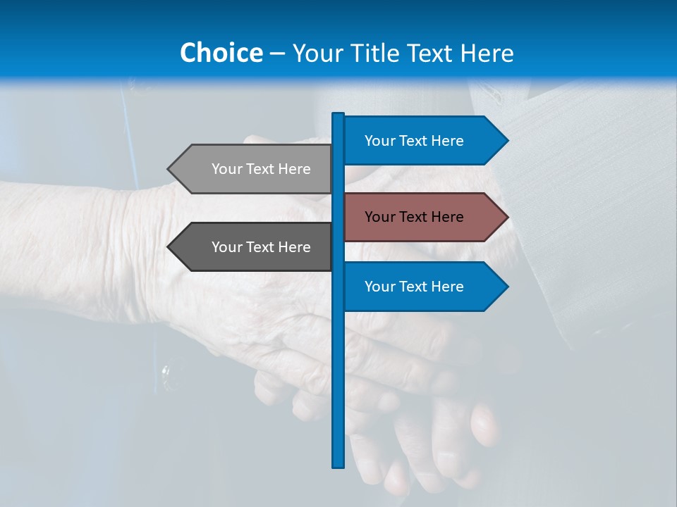 Senior Couple Holding Hands PowerPoint Template