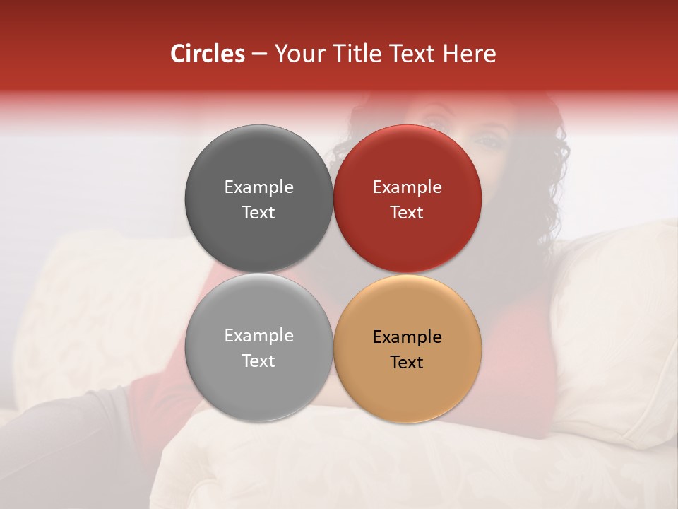 A Woman Sitting On A Couch With Her Arms Crossed PowerPoint Template