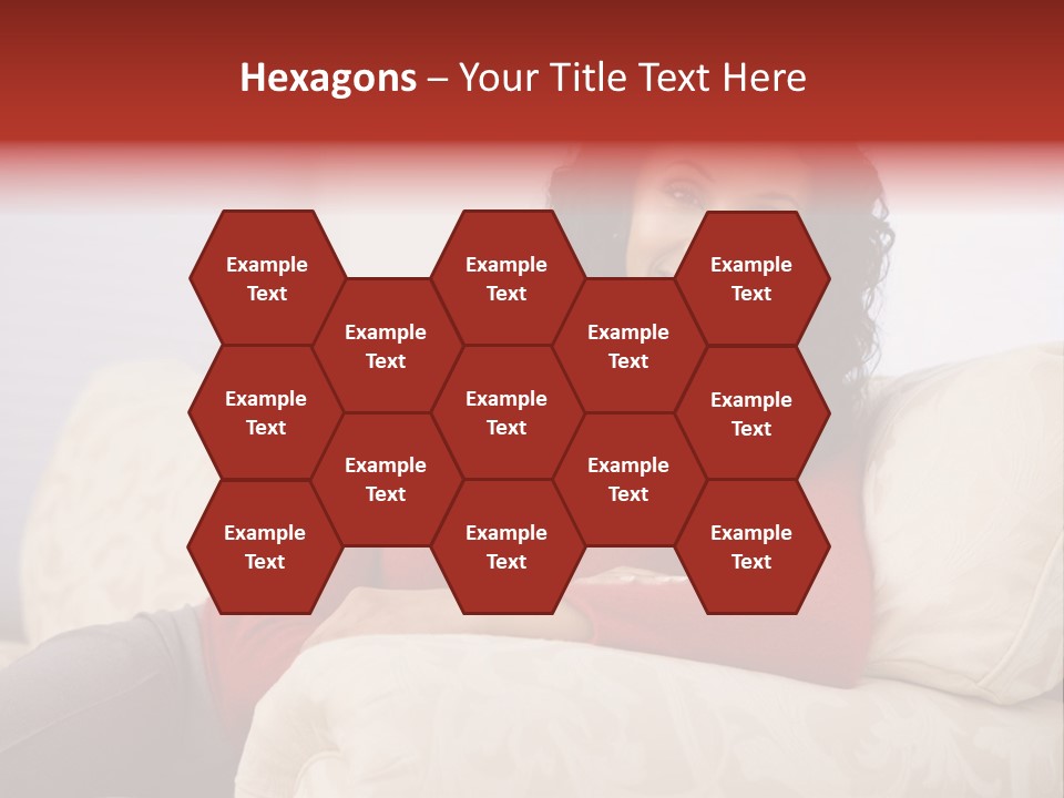 A Woman Sitting On A Couch With Her Arms Crossed PowerPoint Template