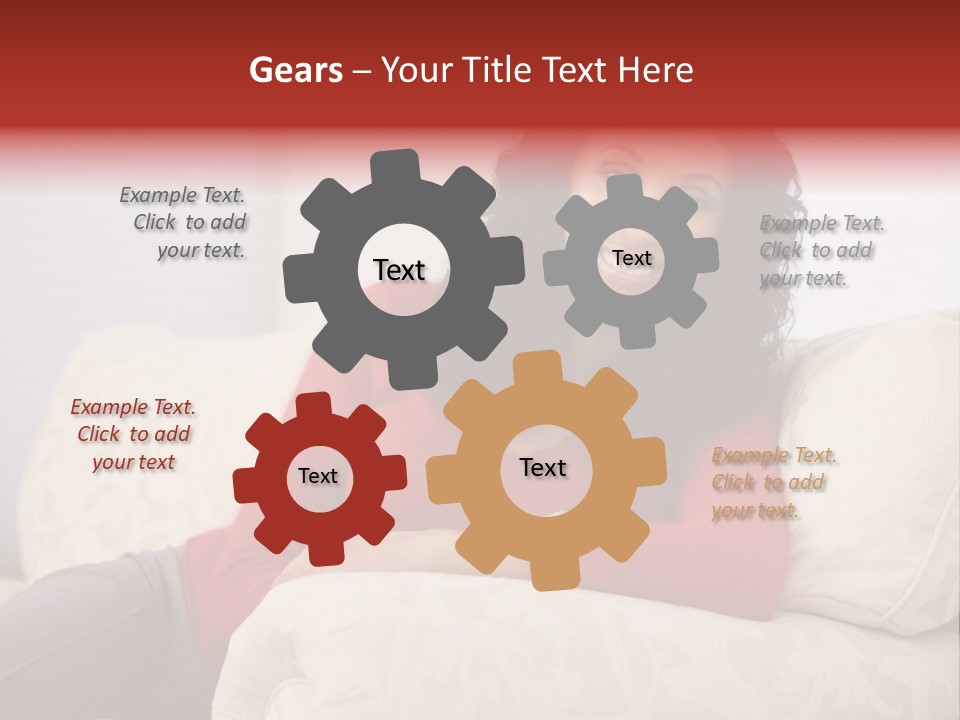 A Woman Sitting On A Couch With Her Arms Crossed PowerPoint Template