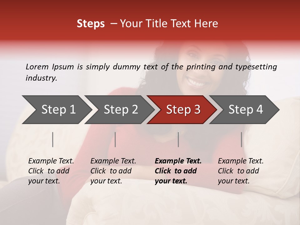A Woman Sitting On A Couch With Her Arms Crossed PowerPoint Template