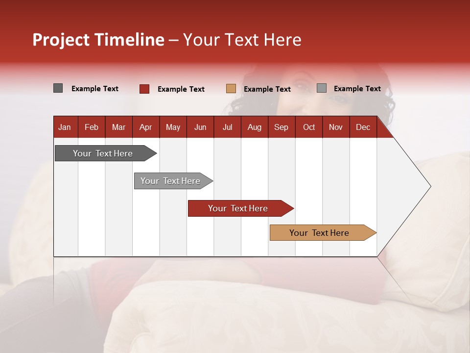 A Woman Sitting On A Couch With Her Arms Crossed PowerPoint Template
