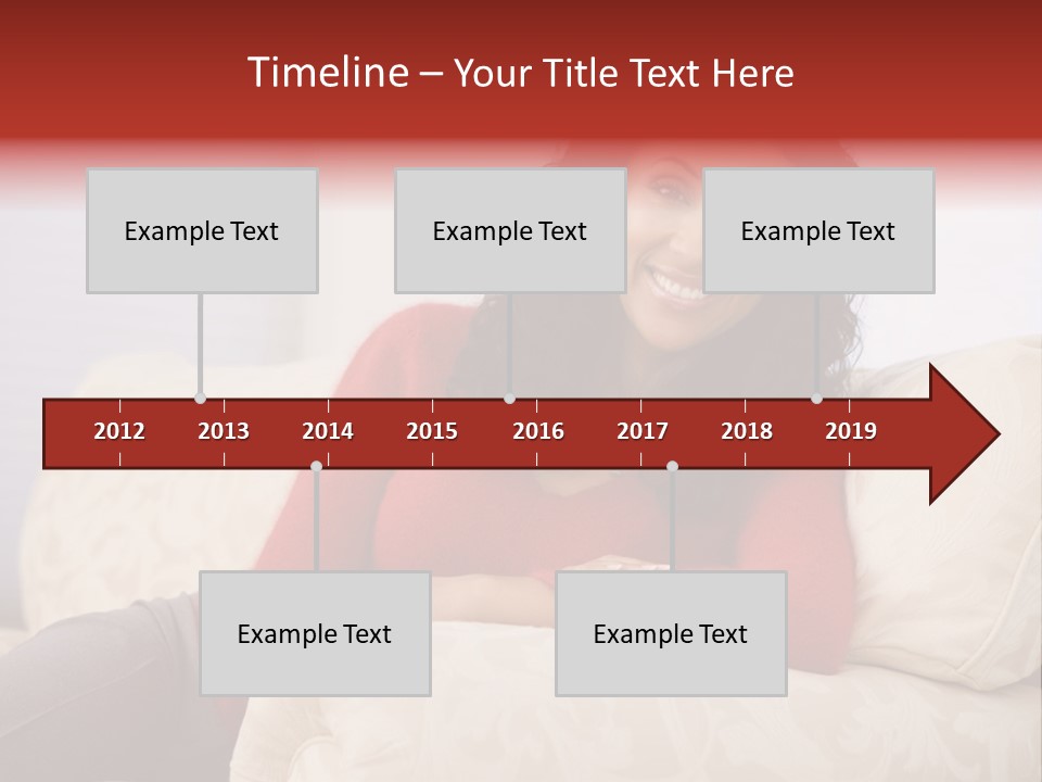 A Woman Sitting On A Couch With Her Arms Crossed PowerPoint Template