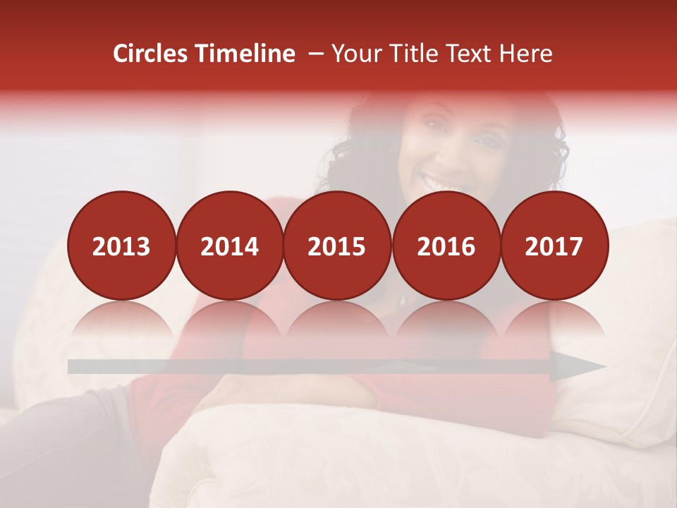 A Woman Sitting On A Couch With Her Arms Crossed PowerPoint Template