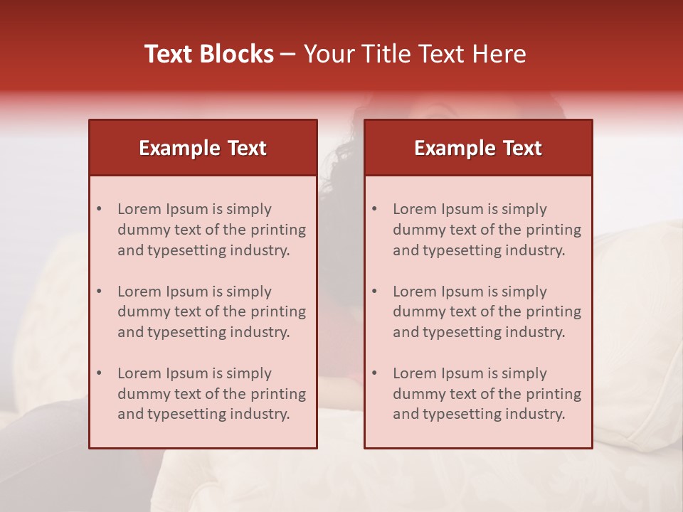 A Woman Sitting On A Couch With Her Arms Crossed PowerPoint Template