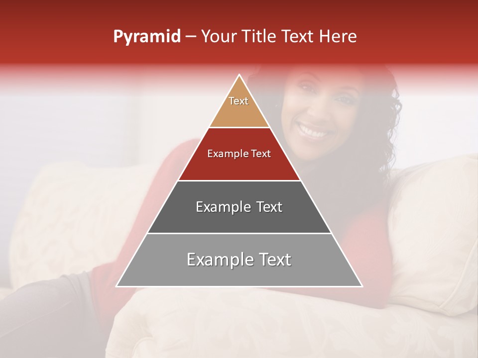 A Woman Sitting On A Couch With Her Arms Crossed PowerPoint Template