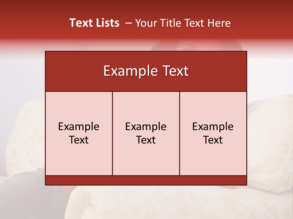 A Woman Sitting On A Couch With Her Arms Crossed PowerPoint Template