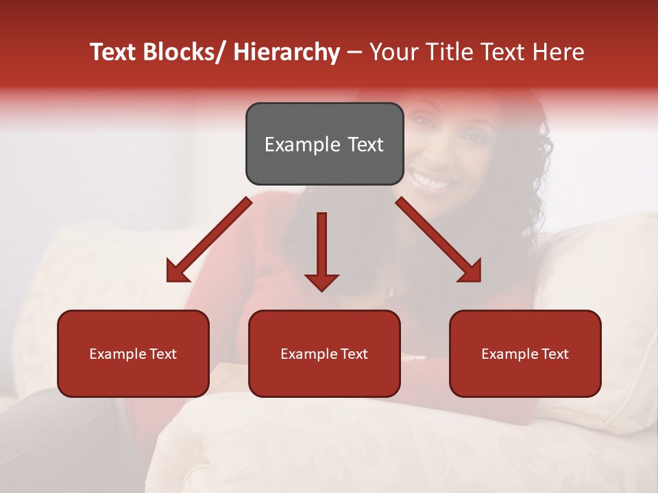 A Woman Sitting On A Couch With Her Arms Crossed PowerPoint Template