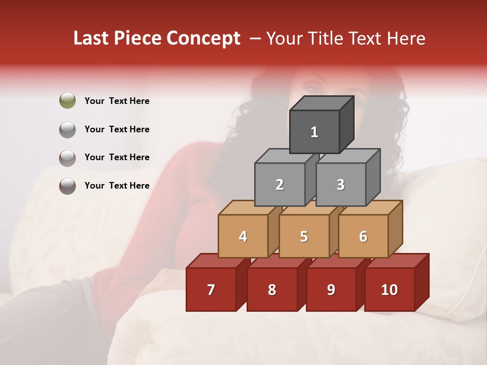 A Woman Sitting On A Couch With Her Arms Crossed PowerPoint Template