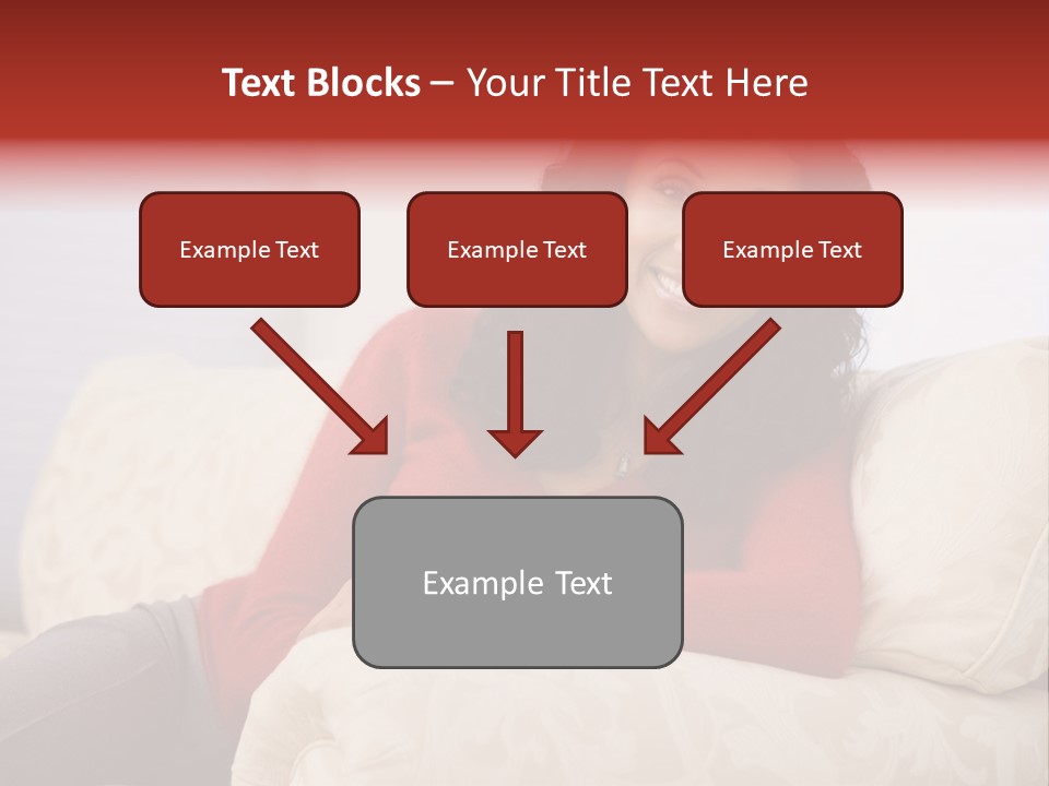 A Woman Sitting On A Couch With Her Arms Crossed PowerPoint Template