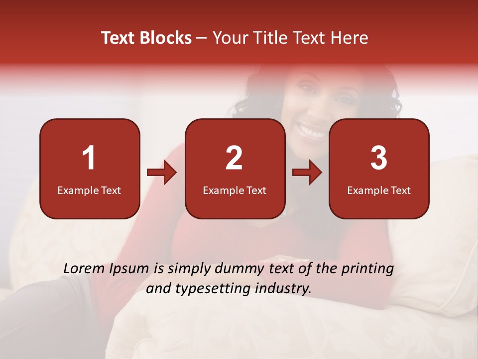 A Woman Sitting On A Couch With Her Arms Crossed PowerPoint Template