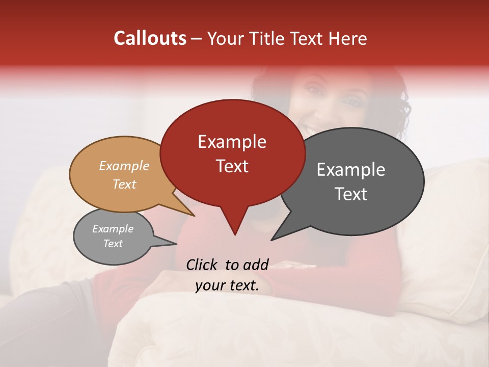 A Woman Sitting On A Couch With Her Arms Crossed PowerPoint Template