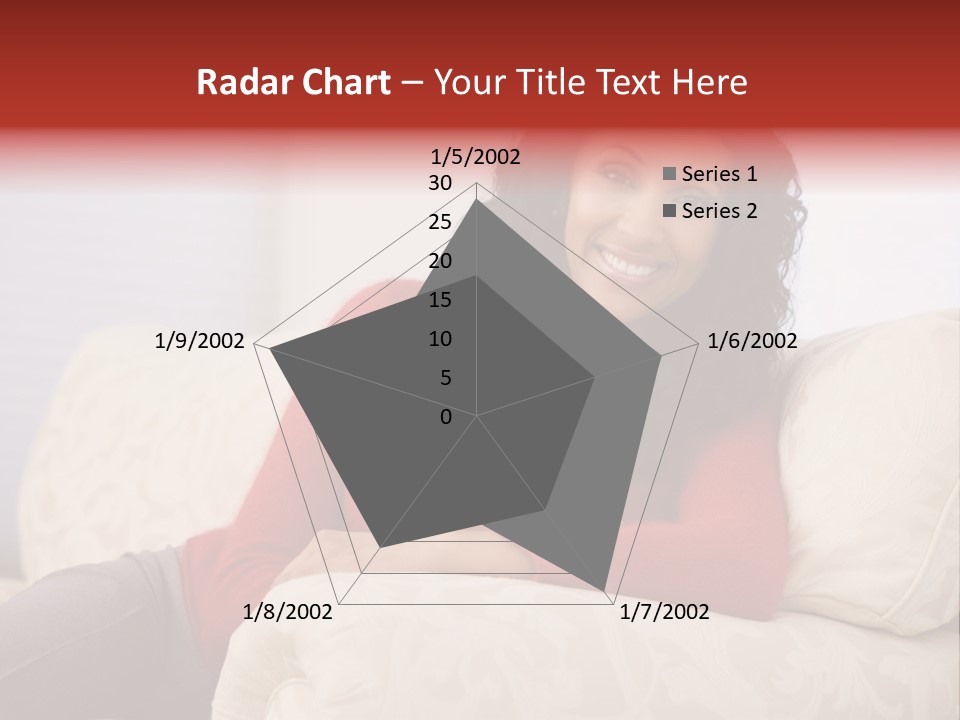 A Woman Sitting On A Couch With Her Arms Crossed PowerPoint Template