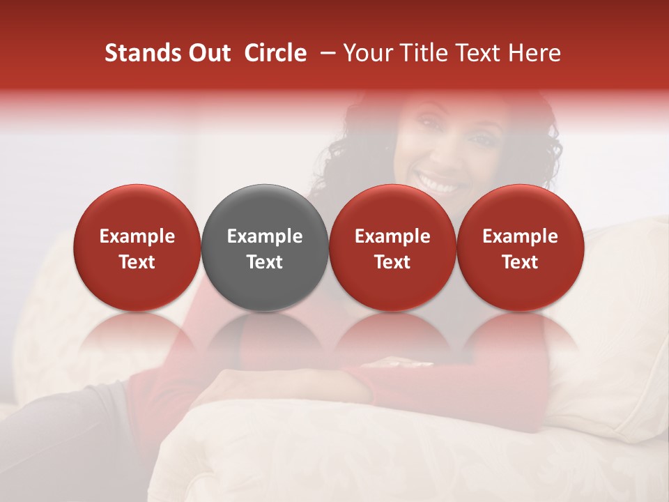 A Woman Sitting On A Couch With Her Arms Crossed PowerPoint Template