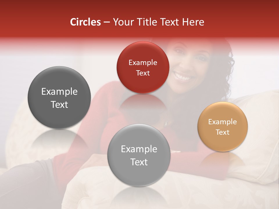 A Woman Sitting On A Couch With Her Arms Crossed PowerPoint Template