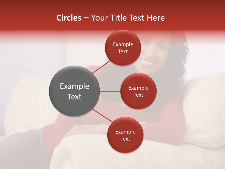 A Woman Sitting On A Couch With Her Arms Crossed PowerPoint Template