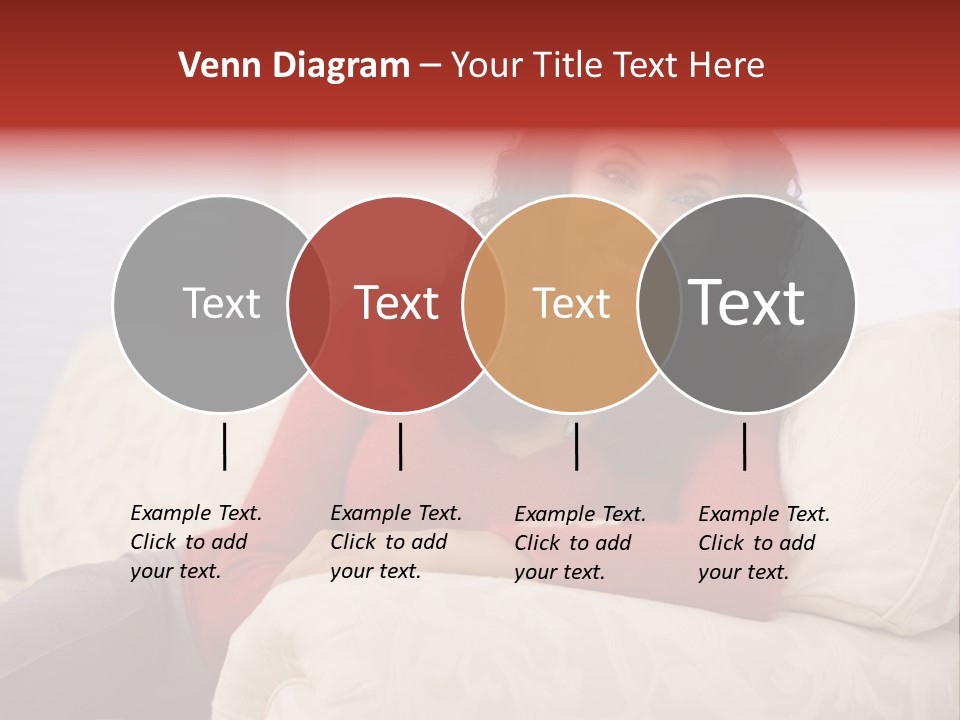 A Woman Sitting On A Couch With Her Arms Crossed PowerPoint Template