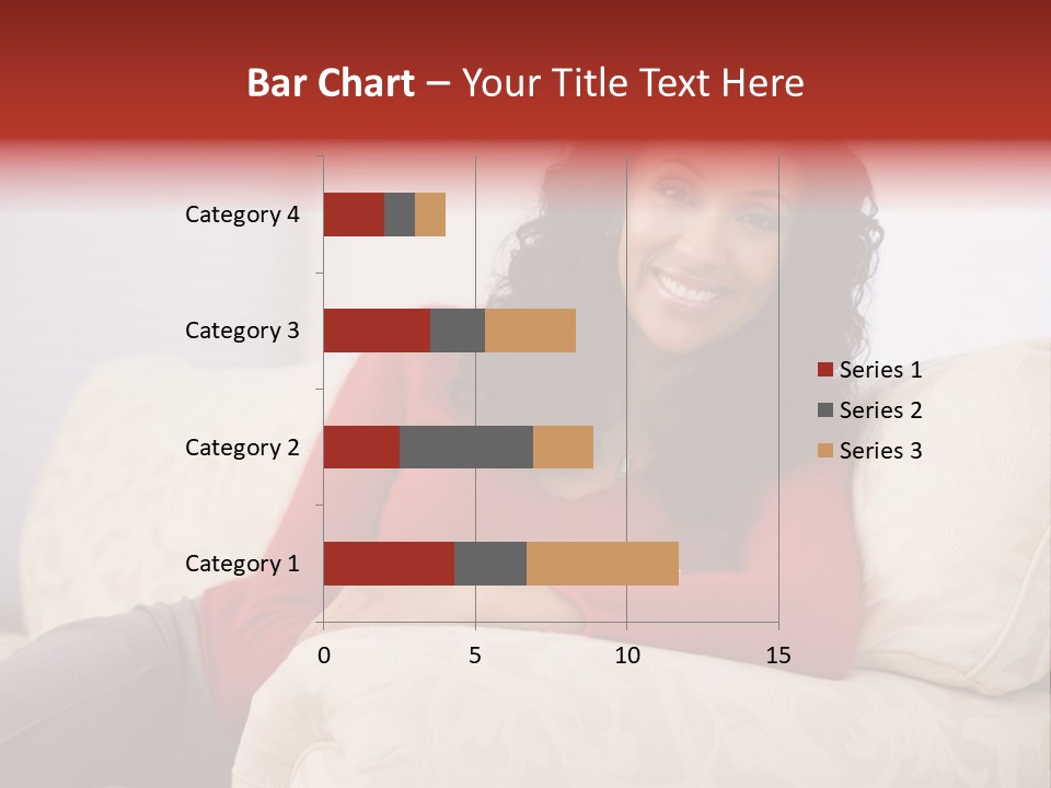 A Woman Sitting On A Couch With Her Arms Crossed PowerPoint Template