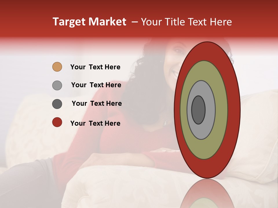 A Woman Sitting On A Couch With Her Arms Crossed PowerPoint Template