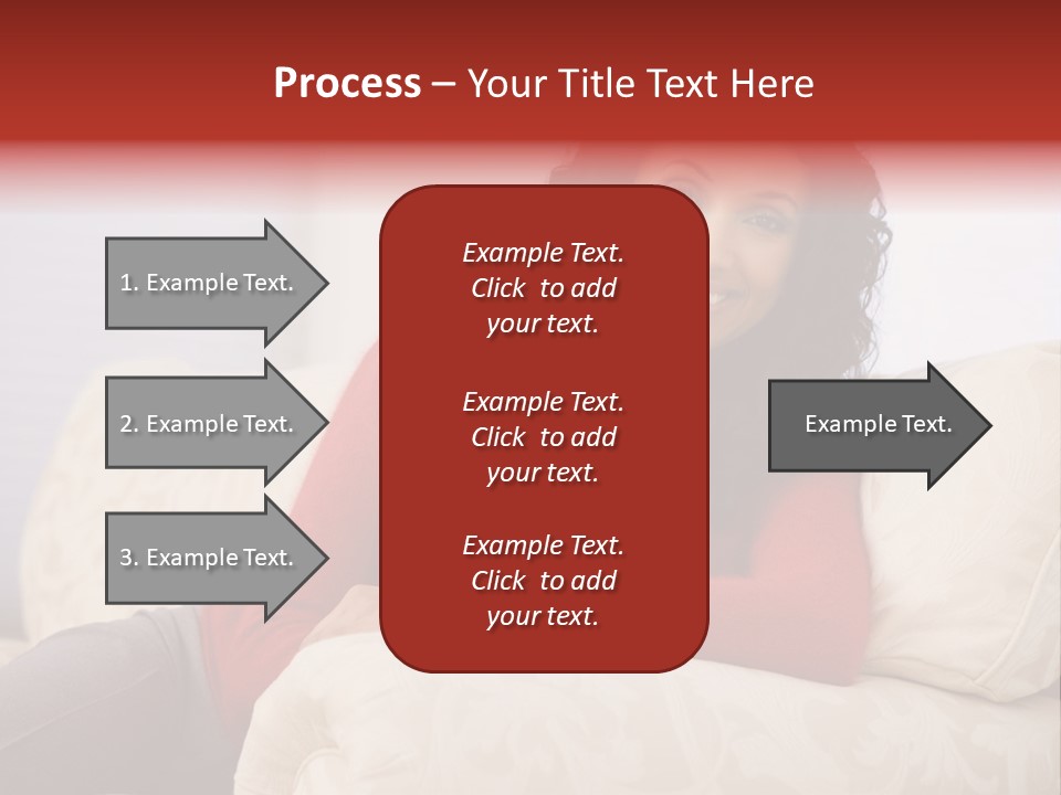 A Woman Sitting On A Couch With Her Arms Crossed PowerPoint Template