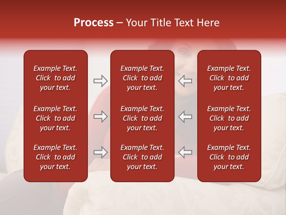 A Woman Sitting On A Couch With Her Arms Crossed PowerPoint Template