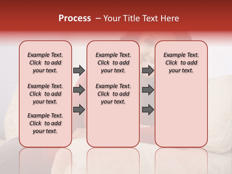 A Woman Sitting On A Couch With Her Arms Crossed PowerPoint Template
