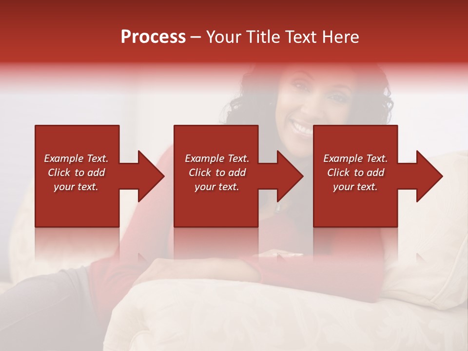 A Woman Sitting On A Couch With Her Arms Crossed PowerPoint Template