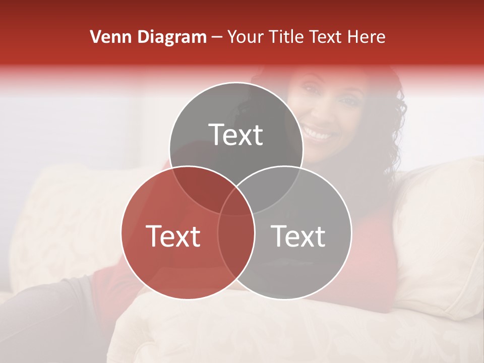 A Woman Sitting On A Couch With Her Arms Crossed PowerPoint Template