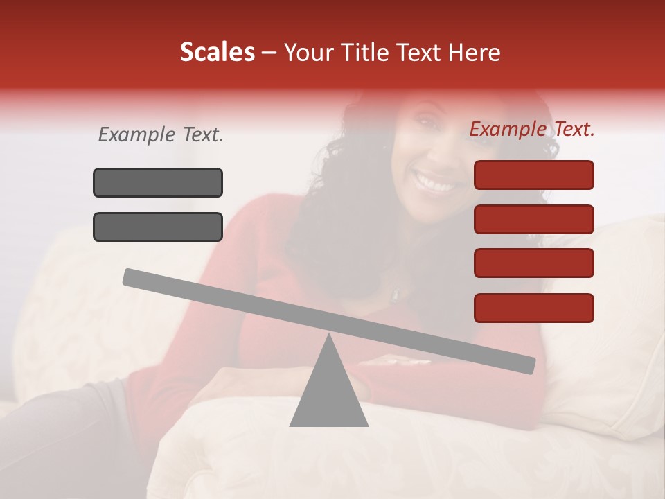 A Woman Sitting On A Couch With Her Arms Crossed PowerPoint Template