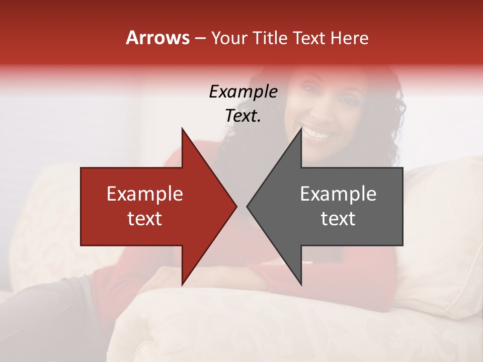 A Woman Sitting On A Couch With Her Arms Crossed PowerPoint Template