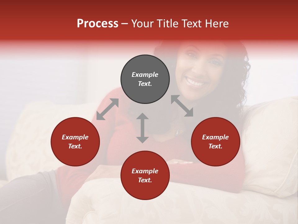 A Woman Sitting On A Couch With Her Arms Crossed PowerPoint Template