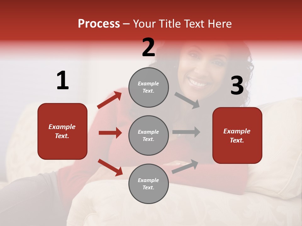 A Woman Sitting On A Couch With Her Arms Crossed PowerPoint Template