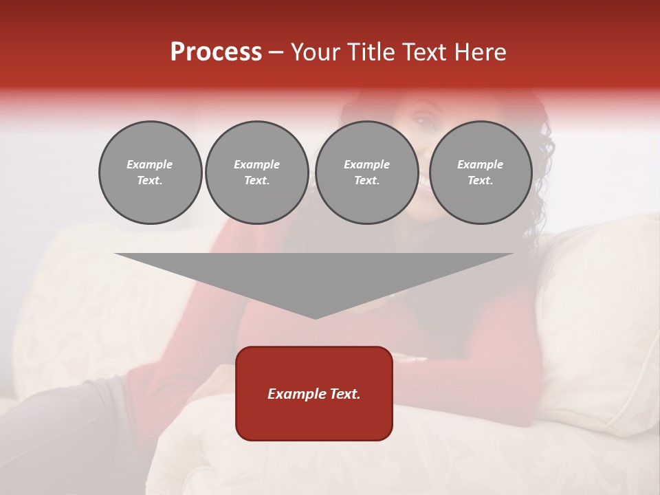 A Woman Sitting On A Couch With Her Arms Crossed PowerPoint Template