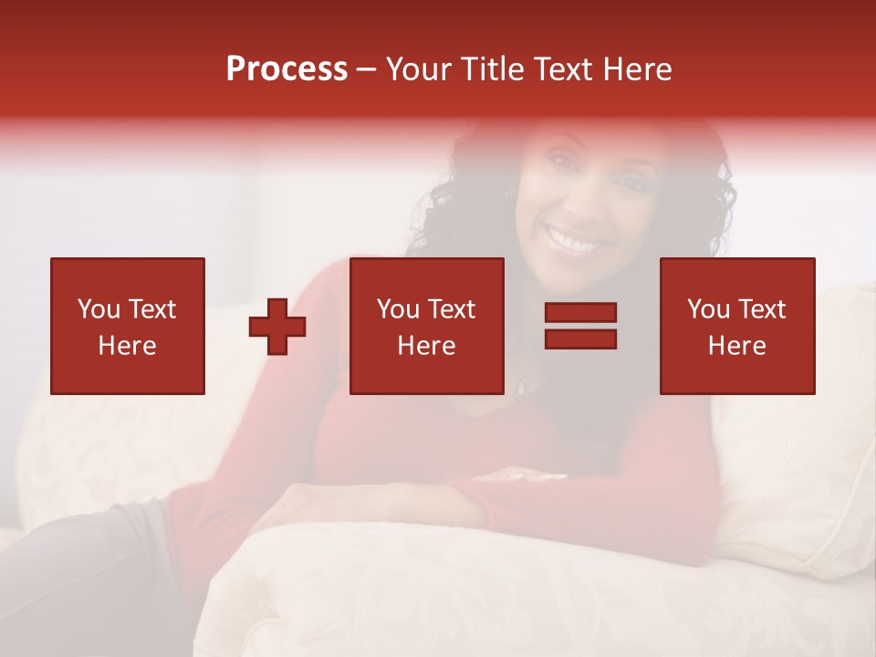 A Woman Sitting On A Couch With Her Arms Crossed PowerPoint Template