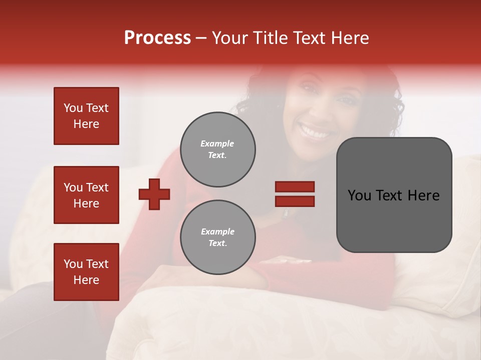 A Woman Sitting On A Couch With Her Arms Crossed PowerPoint Template