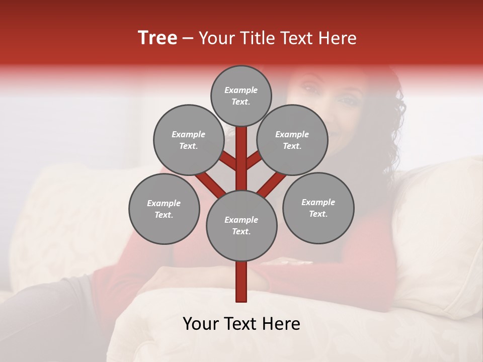 A Woman Sitting On A Couch With Her Arms Crossed PowerPoint Template