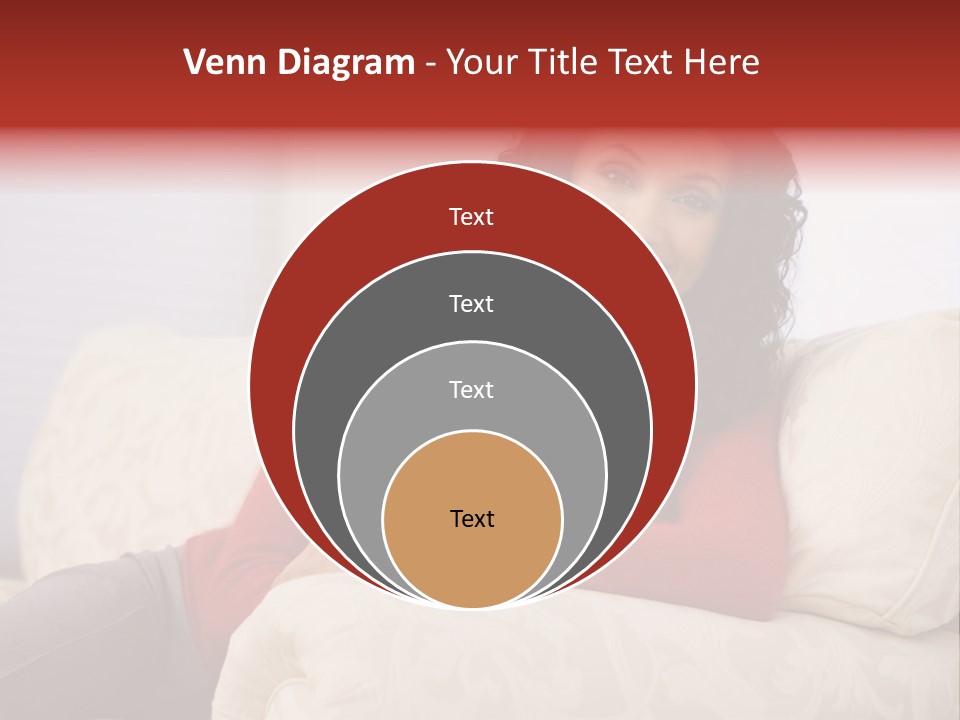 A Woman Sitting On A Couch With Her Arms Crossed PowerPoint Template