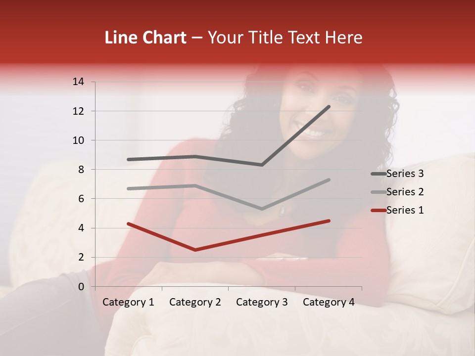 A Woman Sitting On A Couch With Her Arms Crossed PowerPoint Template