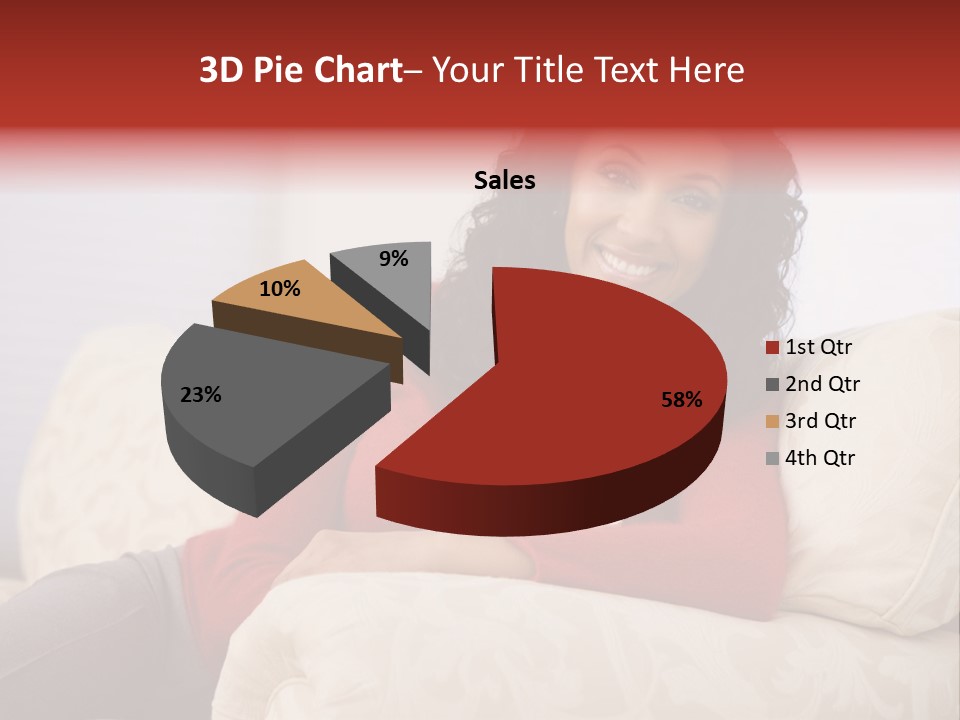 A Woman Sitting On A Couch With Her Arms Crossed PowerPoint Template