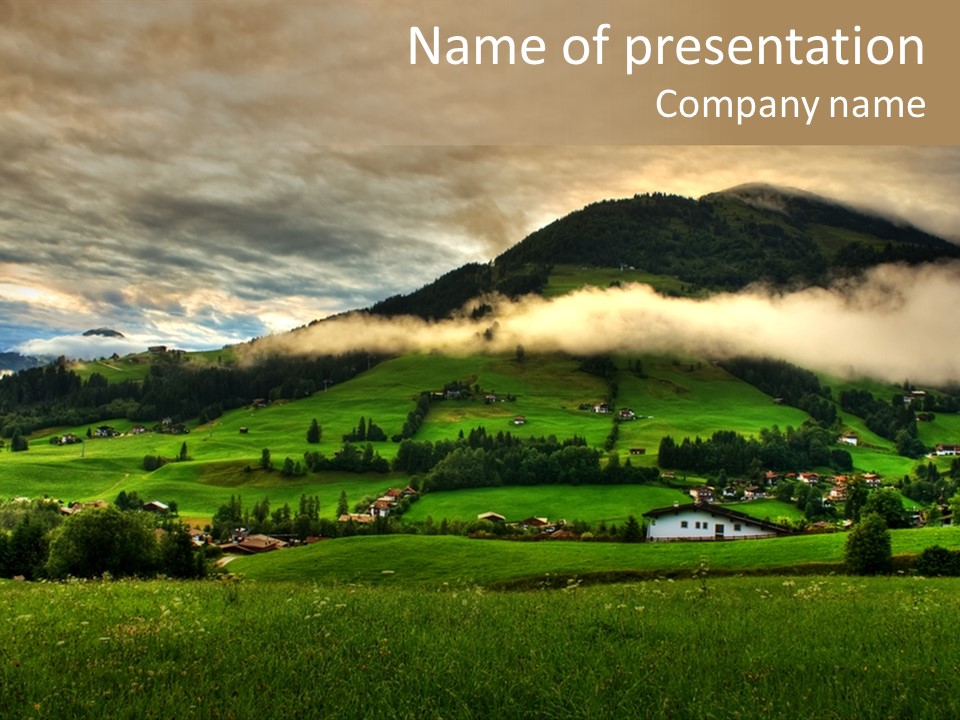 Beautiful Landscape From Tyrol Alps In Austria PowerPoint Template