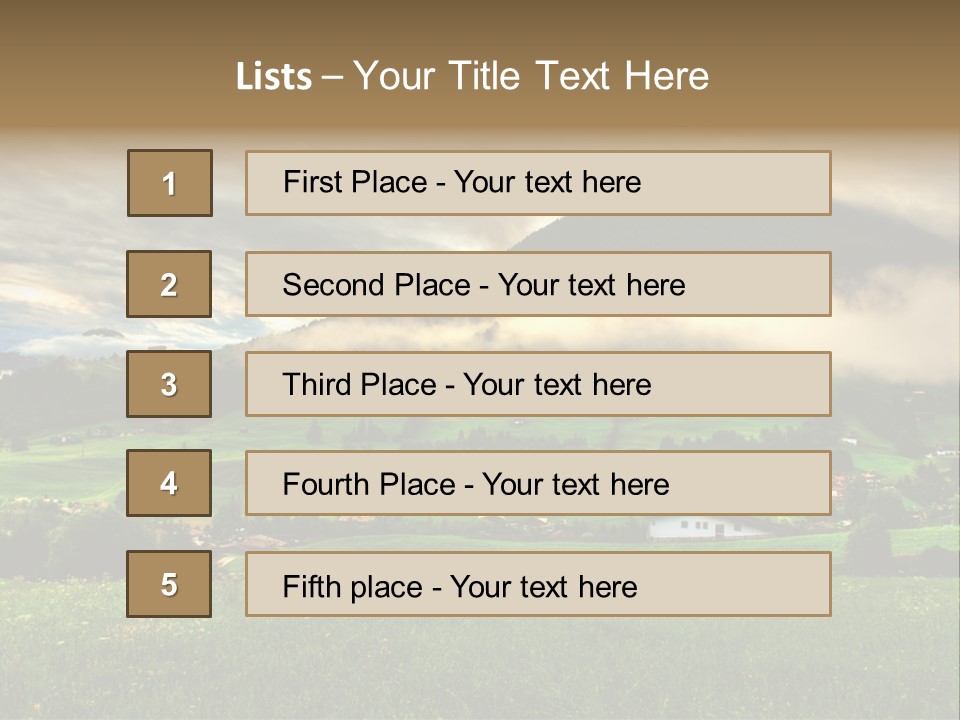 Beautiful Landscape From Tyrol Alps In Austria PowerPoint Template