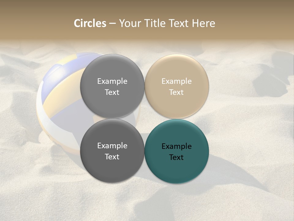 A Volley Ball On A Sandy Beach Powerpoint Template PowerPoint Template