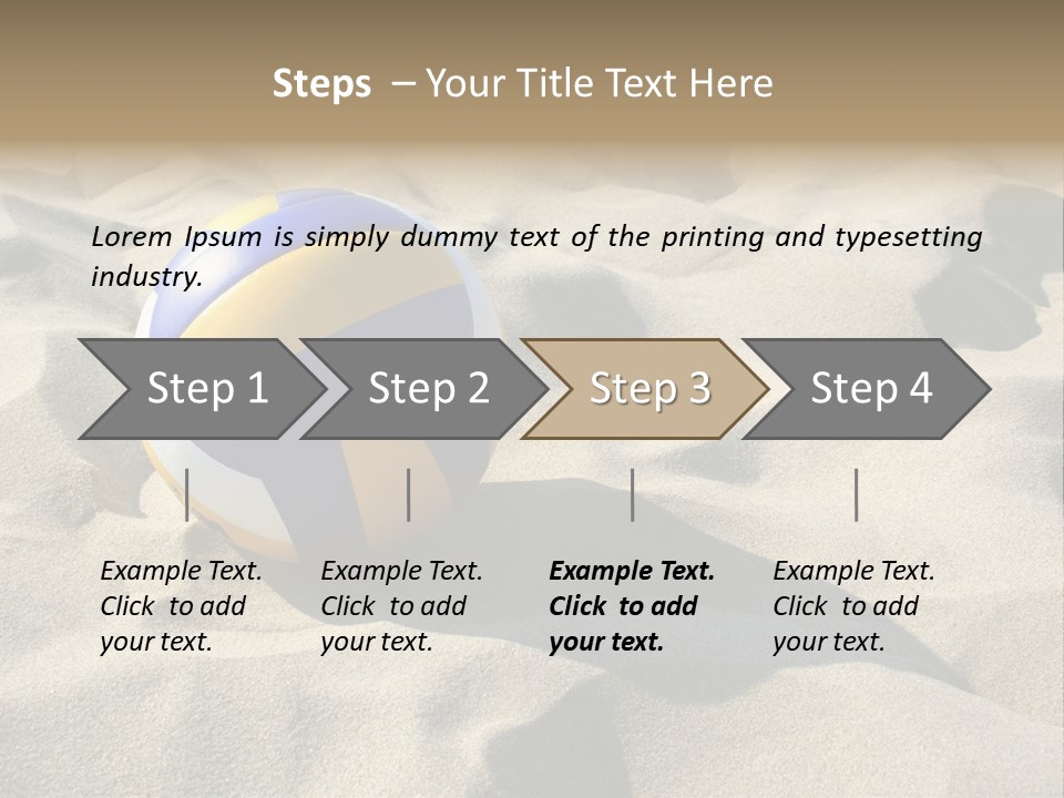 A Volley Ball On A Sandy Beach Powerpoint Template PowerPoint Template