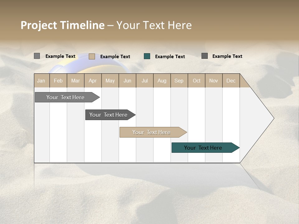 A Volley Ball On A Sandy Beach Powerpoint Template PowerPoint Template