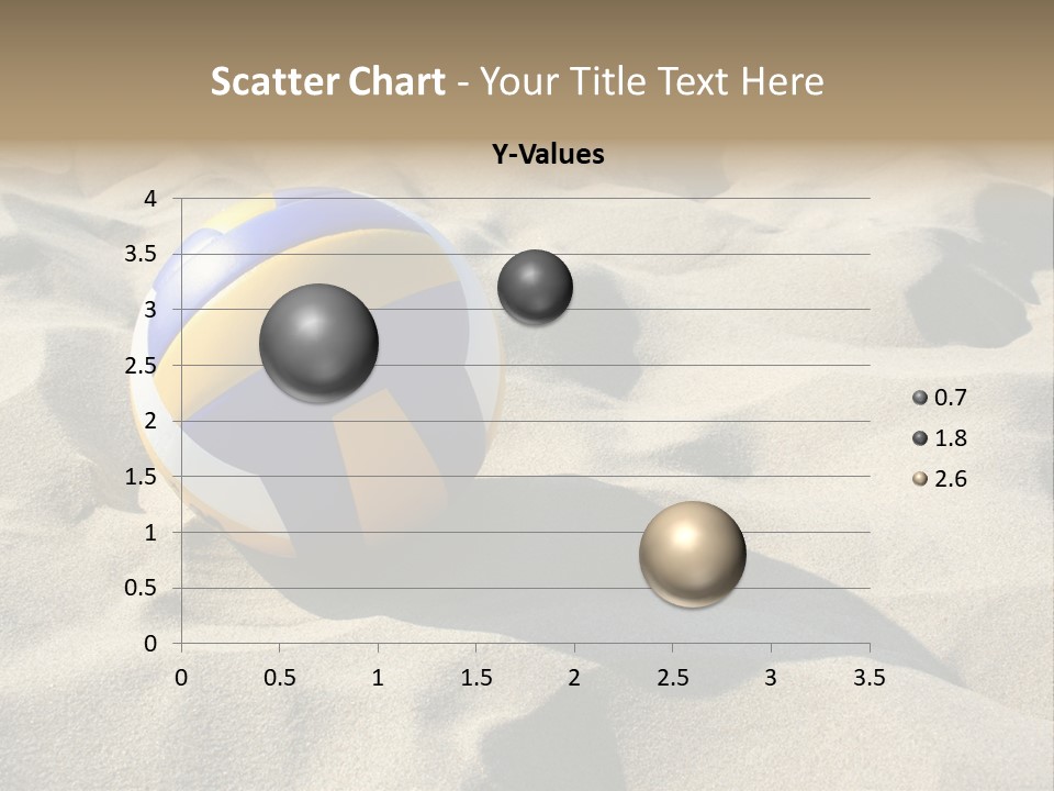 A Volley Ball On A Sandy Beach Powerpoint Template PowerPoint Template