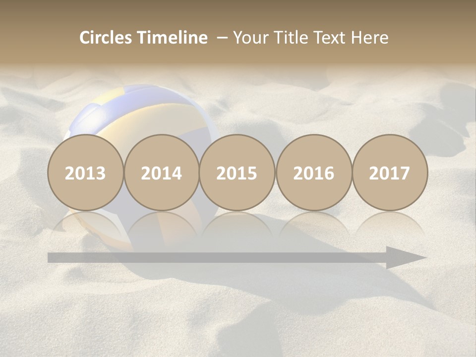 A Volley Ball On A Sandy Beach Powerpoint Template PowerPoint Template