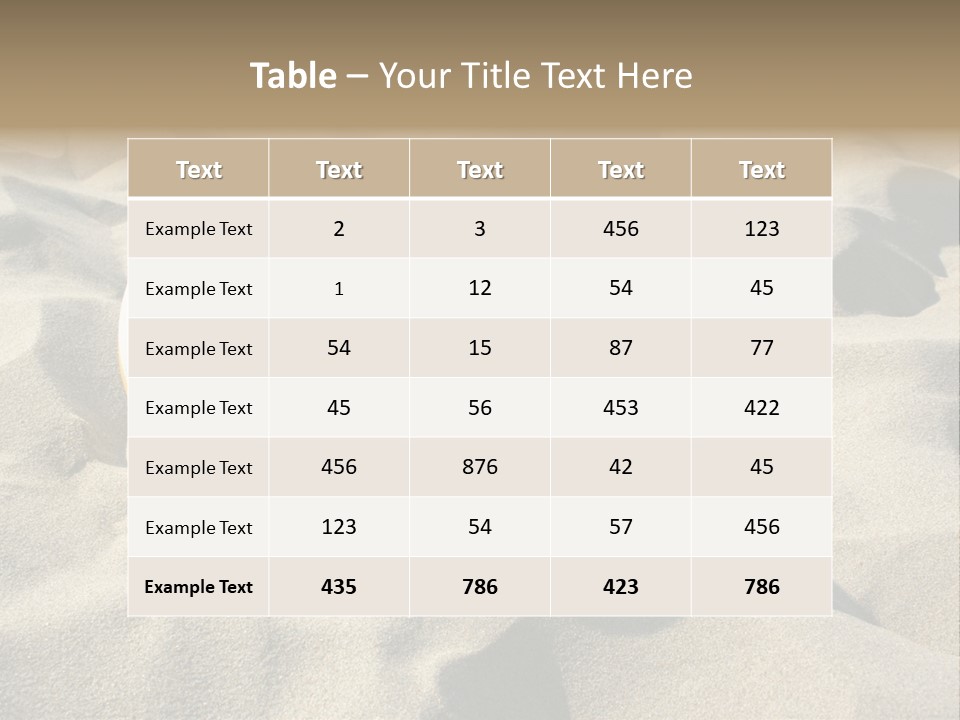 A Volley Ball On A Sandy Beach Powerpoint Template PowerPoint Template